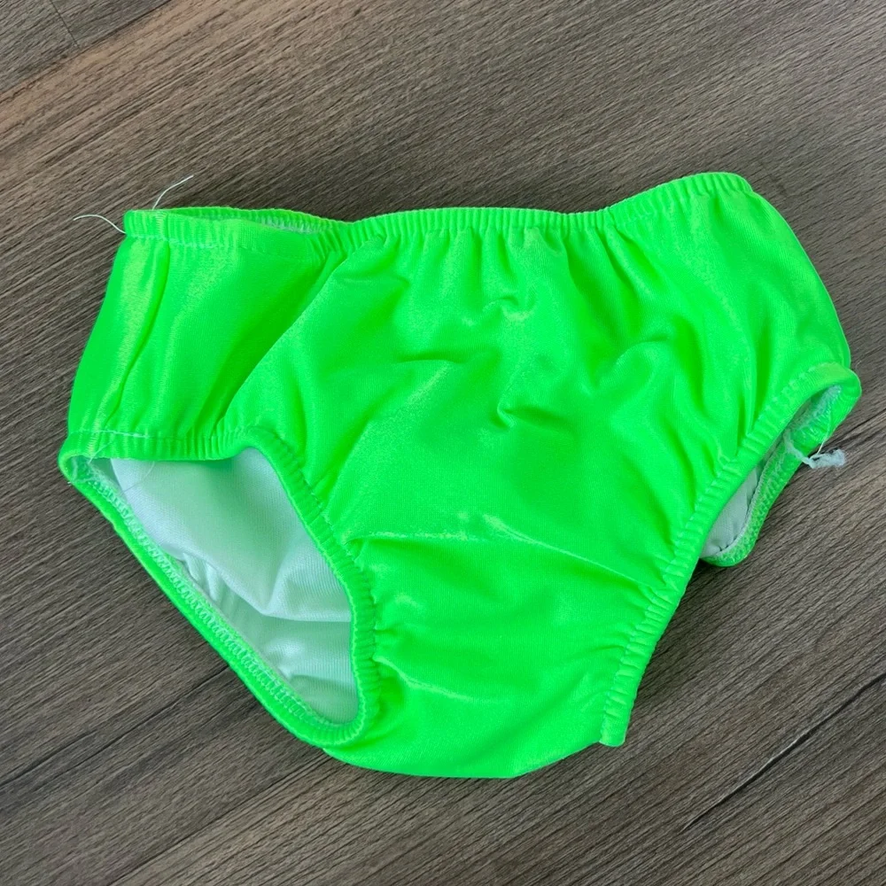 Vintage 90s/Y2K Gerber 2-Pack Swim-pers Swim Diapers Neon Green & Yellow 21-26lb